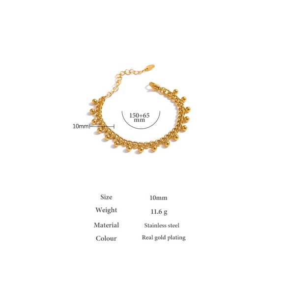 18k Gold Beaded Bracelet - Picture 5 of 5